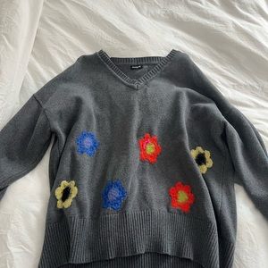 Desigual flower sweater size small Women